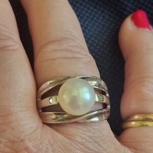 11-11.5mm Cultured Pearl Ring in  Sterling Silver